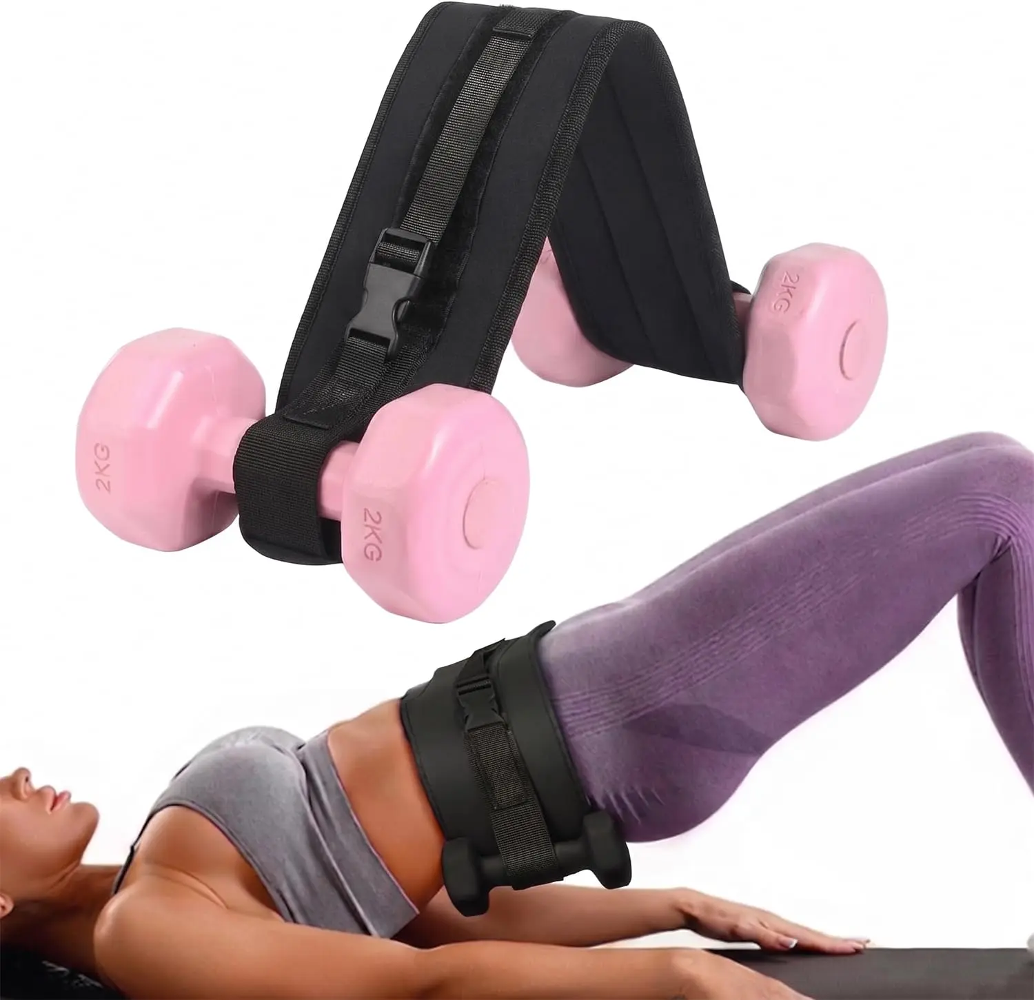 Heavy-Duty Hip Thrust Belt for Glute Training - Adjustable Dumbbell Hip Thrust Belt - Hip Training Belt with Extra Padding, Workout Equipment for Home Workout, Exercise Weight Belt