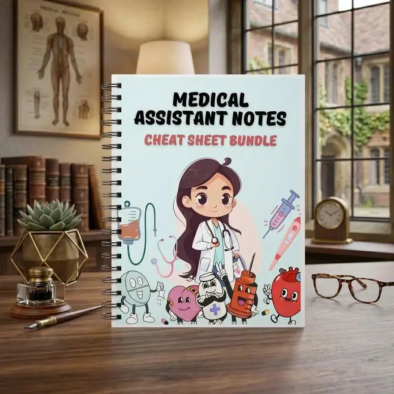 Medical Assistant Notes & Cheat Sheet Bundle: Easy-to-Read Quick Reference Guide for Students, Clinical Practice, Medical Terminology, Office Procedures, Study Organization