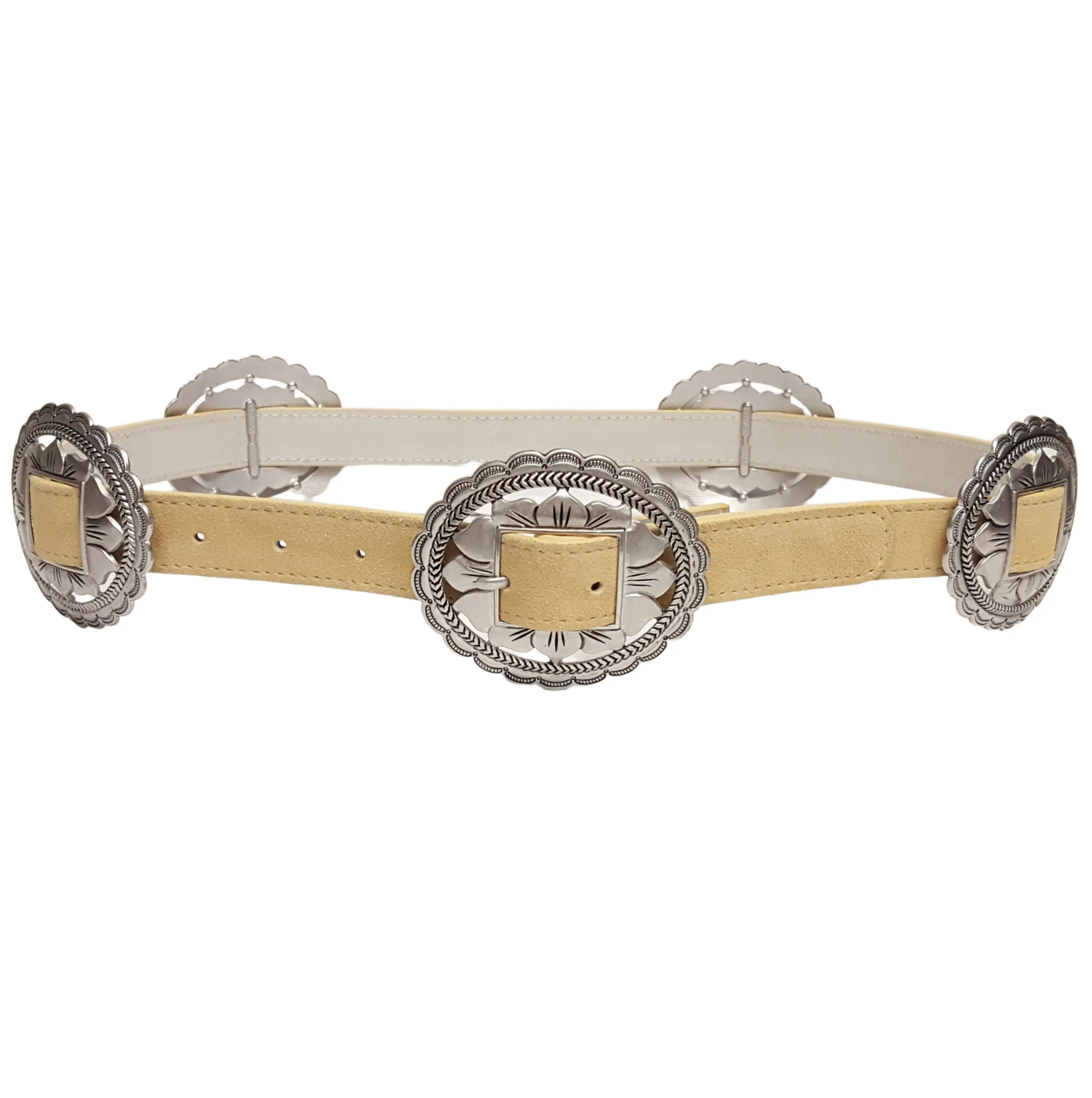 Matching Floral Buckle & Concho Belt in Genuine Suede  display picture 1