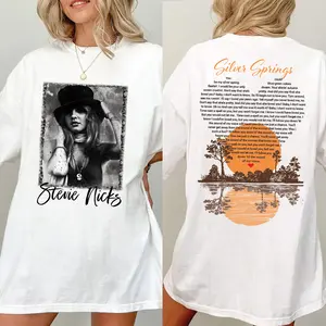 Stevie Nicks Silver Springs Song Heart Lyrics Shirt - Vintage Rock Tee, Cotton, Short Sleeve, Casual Style, Retro 70s Classic Rock Apparel, Women's Top - Tshirt