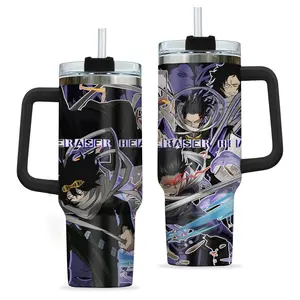 [Sip40 Otaku] Shota Aizawa “Eraser Head” 40oz Stainless Steel Tumbler With Handle – Boku no Hero Academia Anime Cup, Aizawa Tumbler, Eraser Head Cup, My Hero Academia Mug, MHA 40oz Tumbler,  Vintage MHA Merch Gift for Hero Fans & Collectors