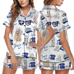 Moroney Satin Pajama Set for Women, Am I Okay Inspired Silky Sleepwear, Cozy Two-Piece Lounge Outfit, Cute Music Lover Gift