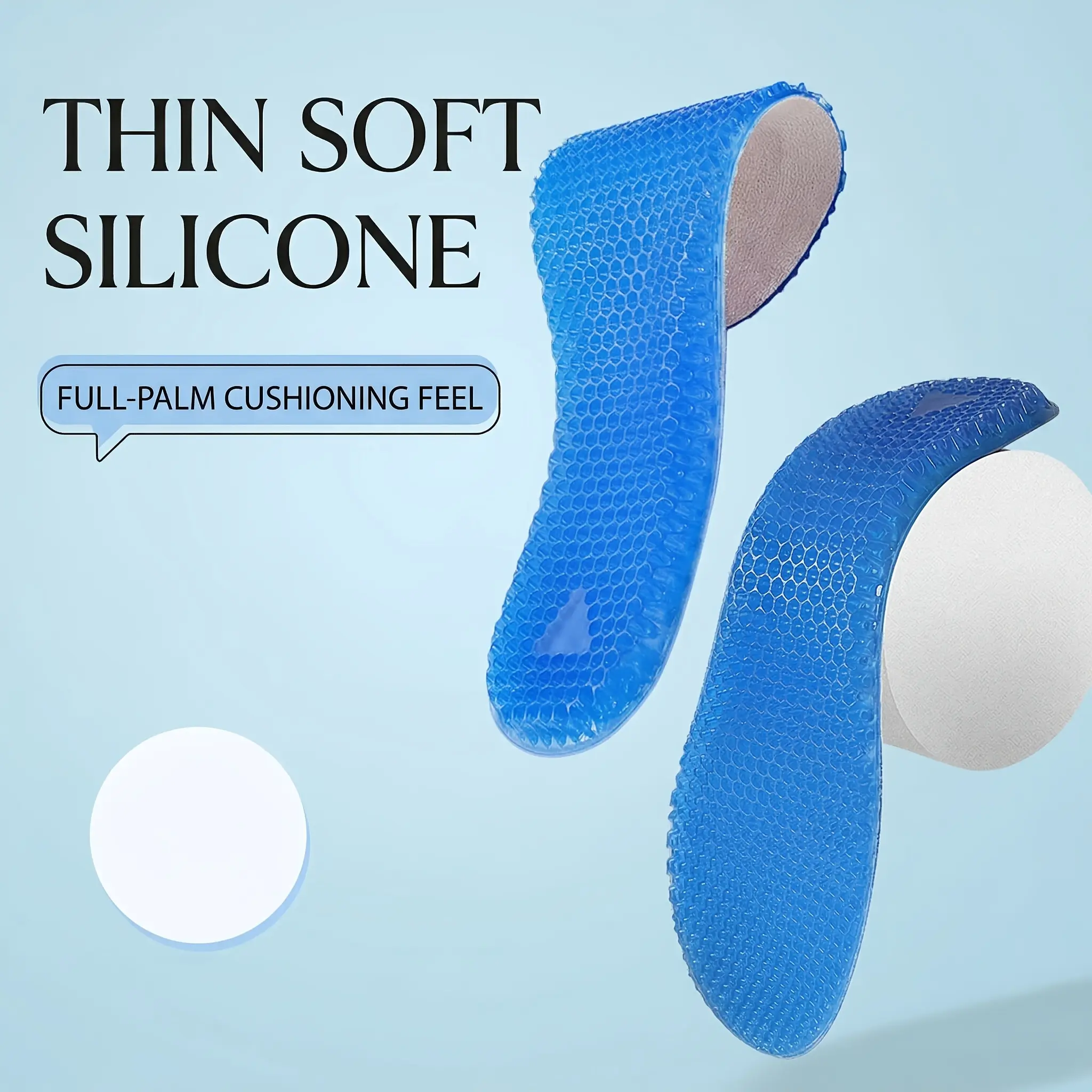Lightweight Soft Silicone Sports Insoles Shock Absorption Arch Support Insole Pads Outdoor Training Workout Universal Comfort Foot Pad