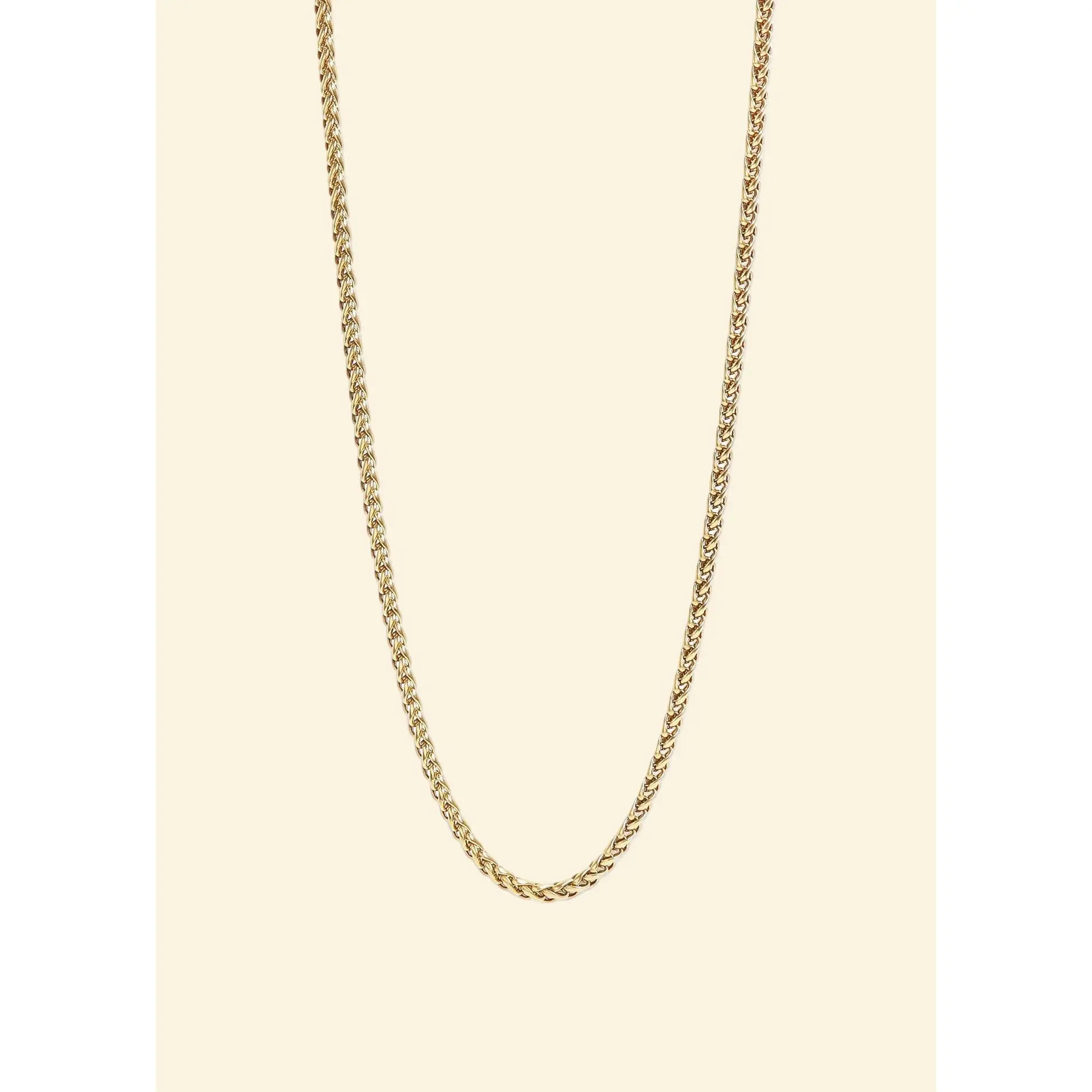 Stainless Steel Gold Wheat Chain Necklace
