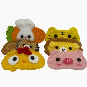Handmade crocheted hairpins, bunny, tiger, lion, bear, chicken and pig hairpins for women hairpin hairclips cozy  clip  bendy  hair hair clip