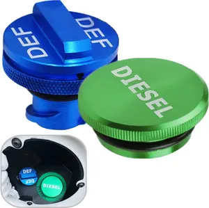 Diesel Fuel Cap for Dode Ram, Aluminum Factory Combo Pack - Manetic Diesel Fuel Cap & DEF Cap for RAM 1500 2500 3500 Trucks (2013-2019)