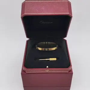 Pre-owned Cartier LOVE Wide Bracelet (Pavé Free) 17mm