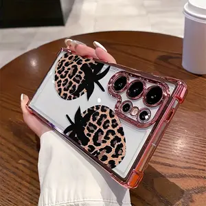 Leopard Print Strawberry Design for Samsung Phone Cases Including S24, S24 Plus, S24 Ultra, S24 FE, Samsung S23, S23+, S23 Ultra, High-Quality Protective Shells for NOTE20, NOTE20 Ultra, A34, A35, A42, A52, A73, A53, A55. Protector Protection