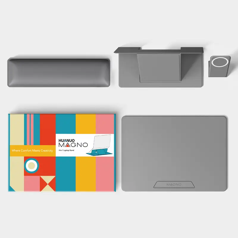 HUANUO Magnetic Adjustable Laptop Stand, Portable and Sleek for 17-Inch Screen, Sturdy Leather-Touch Frame, 5 Angles, 4 Macaron Colors, for Desk Setup#TikTokShopBlackFriday 7