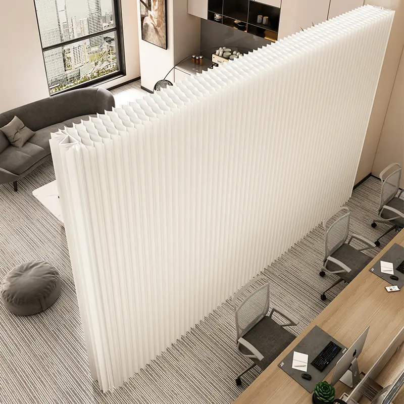Room Divider Privacy Screen Foldable  Crafted from Kraft Paper  Flexible for Versatile Use in Offices  Living Rooms, and Salons.