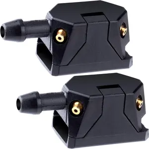 2 count Adjustable Windshield Washer Nozzles, 3-Way Universal Aimable  Front Windshield Washer Sprayer with 4 Copper, Wiper Sprayer Arm Nozzles Replacement for  - Black