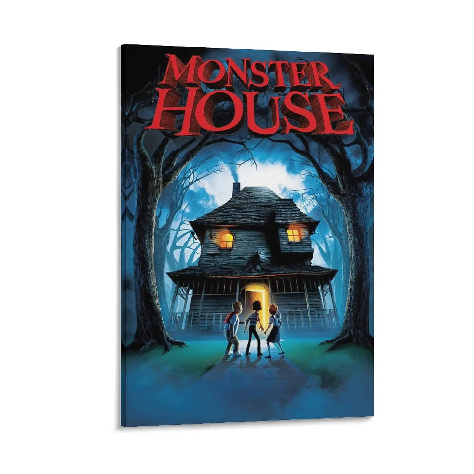 Monster's House Fantasy Canvas Poster - American Film Artwork, Wood Frame Option, Nursery Room Aesthetic Decor, Sweet Baby Gift, Home Supplies Wall Ornament
