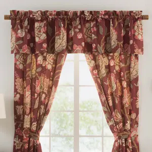Emmaline Wine Floral Tailored Window Valance