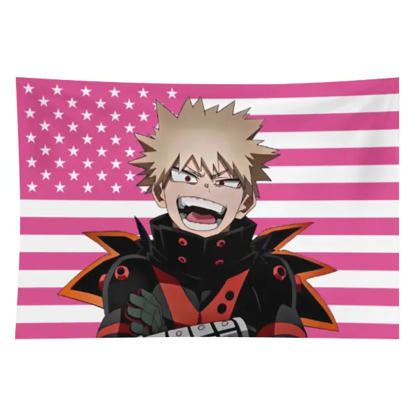 2026 Design Funny Anime Bakugo Katsuki Print Cotton-Linen Wall Tapestry - 40x30in, Multiple Sizes, Anime Decor Wall Hanging, Beach Banner, Bedroom Decoration Home Gift