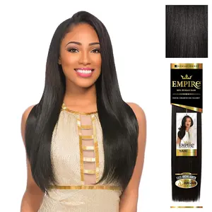 Sensationnel Empire Yaki 100% Human Hair Tangle-Free Weave - 14-Inch, 1B Off-Black