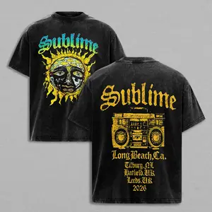 Sublimees x Slightlys Stoopid Tour 2026 Tee Washed – Vintage Heavy Cotton Oversize Unisex Reggae Rock Ska Punk Graphic T-Shirt, Sublime Hoodie & Sweatshirt Retro Surf Streetwear Concert Tour Fan Me