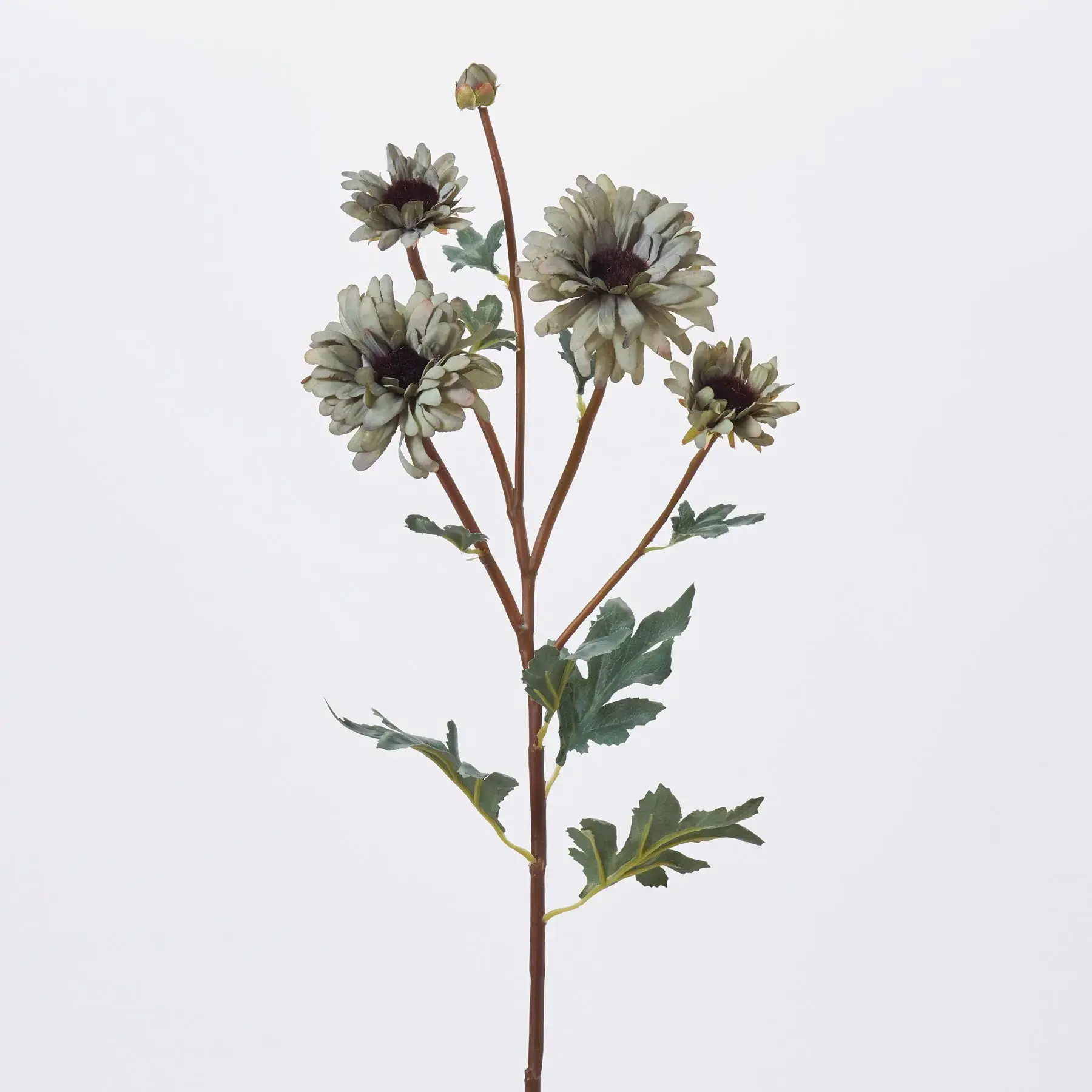 Dried Look Blue Stone Gerbera Daisy Blooms & Bug Single Stem Faux Floral Spray - 28" Decor, Floral Decor for Kitchen, Table with Botanical Aesthetic, Room Decor