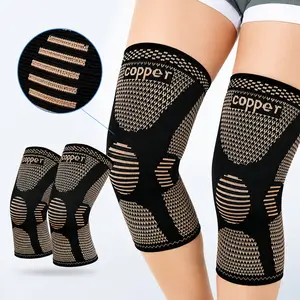 2 Pack Copper Adjustable Breathable Knee Sleeves – Beat Arthritis & Recover Faster from Sports, Medical Grade Compression Sleeves for Arthritis, Knee Pain Relief and Active Sports Support brace
