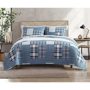 Eddie Bauer Hawthorne Blue Twin Quilt Sham Set