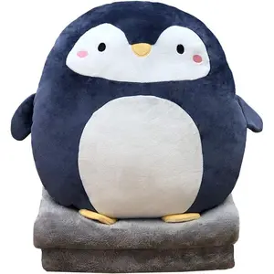 Stuffed Animal 16 Inch Cute Plush Pillow With Hidden Blanket Ideal Gifts for Girls Boys Birthday Christmas Travel