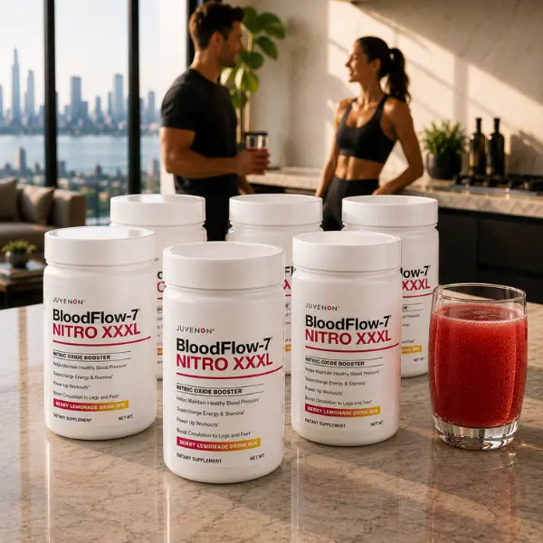 BloodFlow-7 Nitro XXXL Drink Mix - Buy 3 Get 3 Free - Triple-Action Nitric Oxide for Rapid, Full-Body Circulation & Performance - Dissolvable Drink Mix