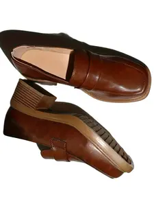 Spring New British Style Vintage Square Toe Chunky Heel Women's Single Shoe Deep Mouth High Heel Commuter Loafers