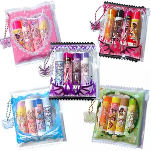 Angel Balms Lip Balm Mini Makeup Bag Bundle Gift Set Lip Balms Skincare Cosmetics Keychain