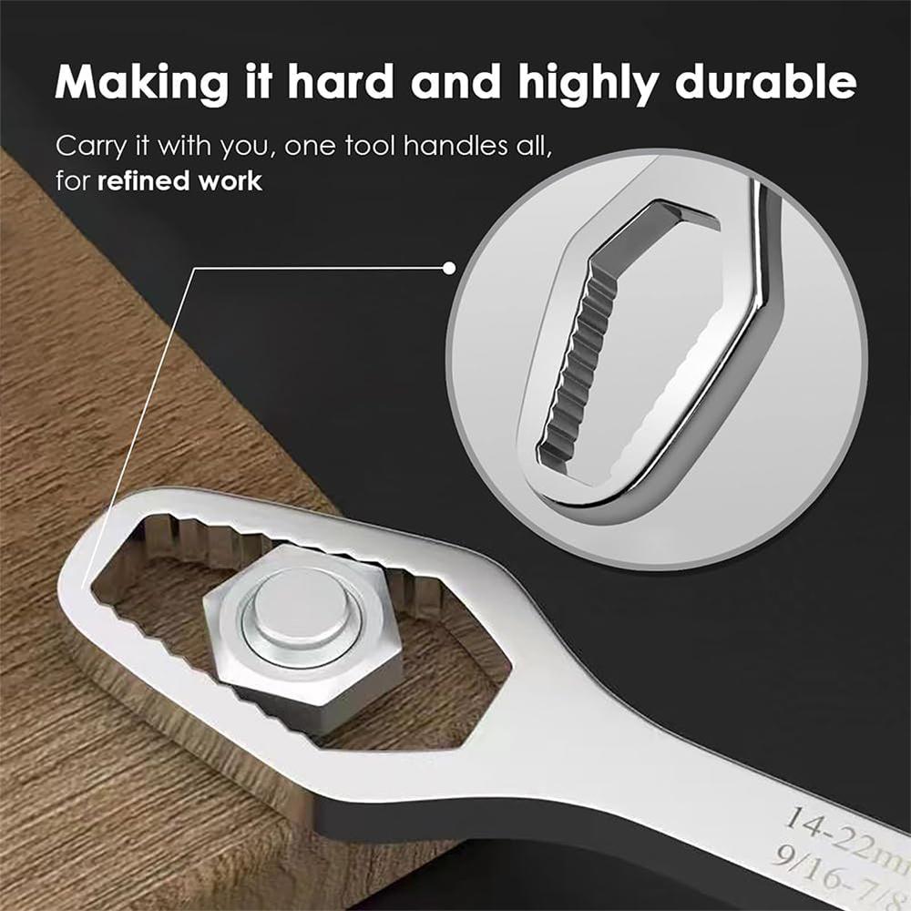 Summervibes Universal Multifunctional Wrenches Set, Adjustable Double-head Wrench, Self-tightening Spanner Hand Tools for 8mm-22mm Nuts