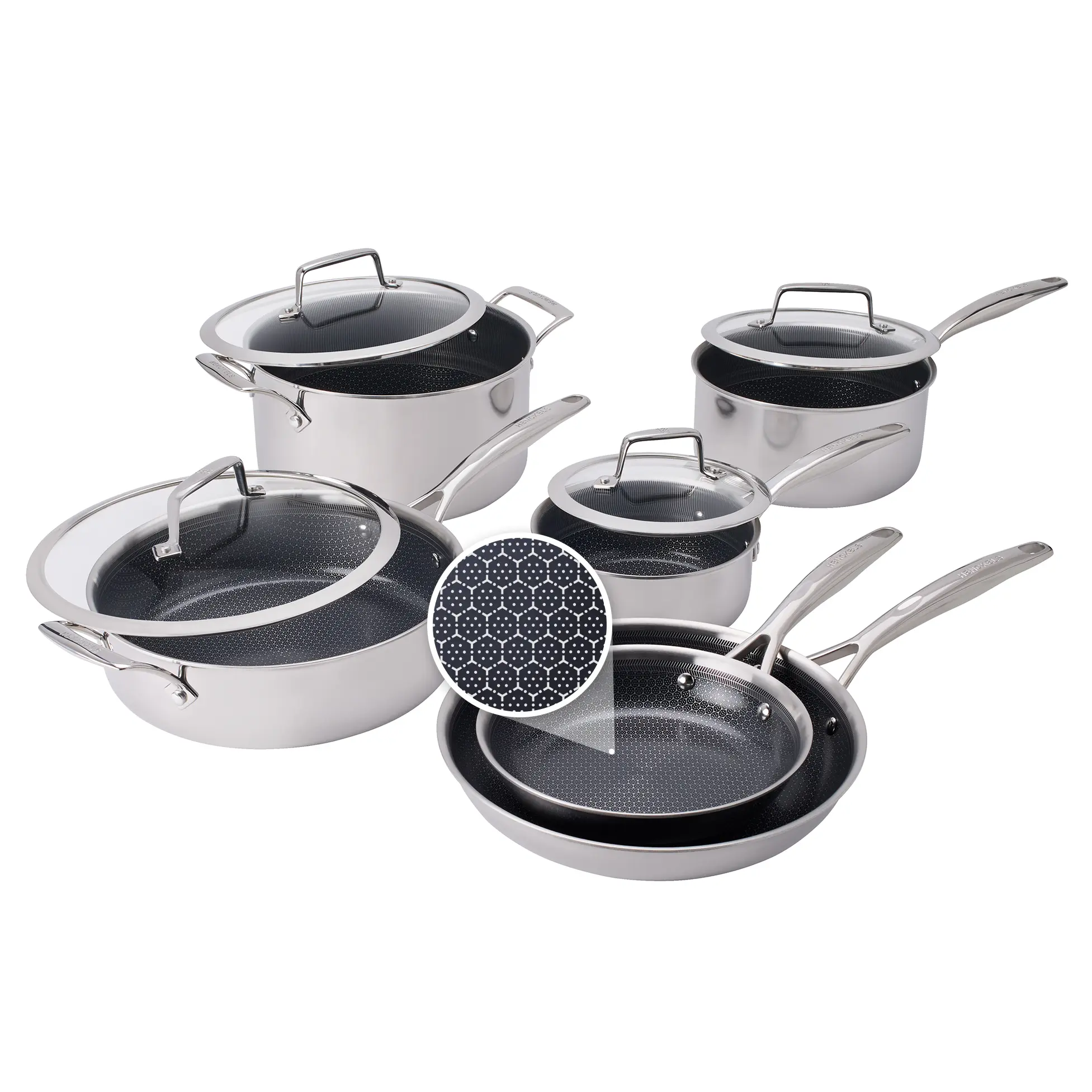 Henckels Paradigm Ceramic 10-pc Stainless Steel Dual Performance Cookware Set