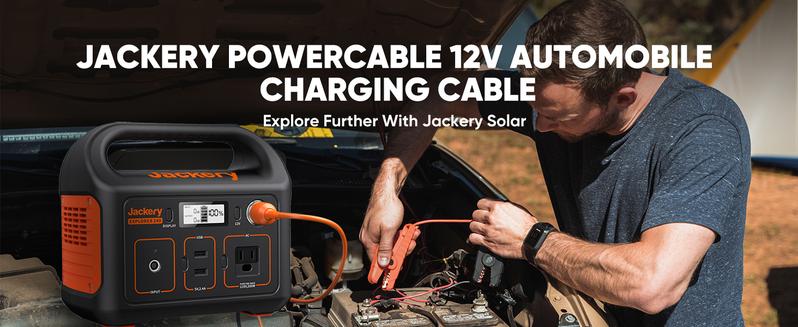 Jackery 12V Automobile Lead-acid Battery Charging Cable, Cigarette Lighter Plug to Alligator Battery Clamps for Car Battery, for All Jackery Solar Generators Power Stations Except Explorer 160
