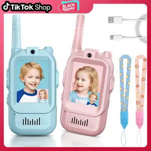 Video Walkie Talkies Toys 2 Pack Long Range Communication with Camera Ideal for 3-12 Year Olds Colorful Audio for Outdoor Indoor Play Holiday Christmas Gifts