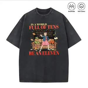 100% Cotton Washed T-Shirt Vintage |     Stranger Things "Be An Eleven" Retro Graphic Tee #   StrangerThingsFan #   ElevenTee #   NetflixShowMerch
