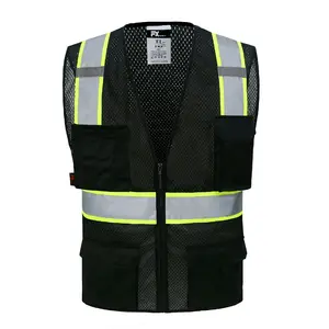 FX Black Safety Vest with 6 Pockets