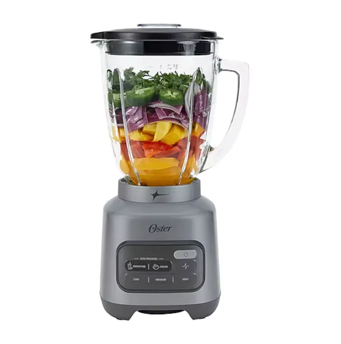 Oster 3-speed blender with an 8-cup jar—a powerful countertop blender ideal for smoothies, frozen drinks, crushing ice, milkshakes, blending fruits and vegetables, BPA-free, high-power blender, easy to clean