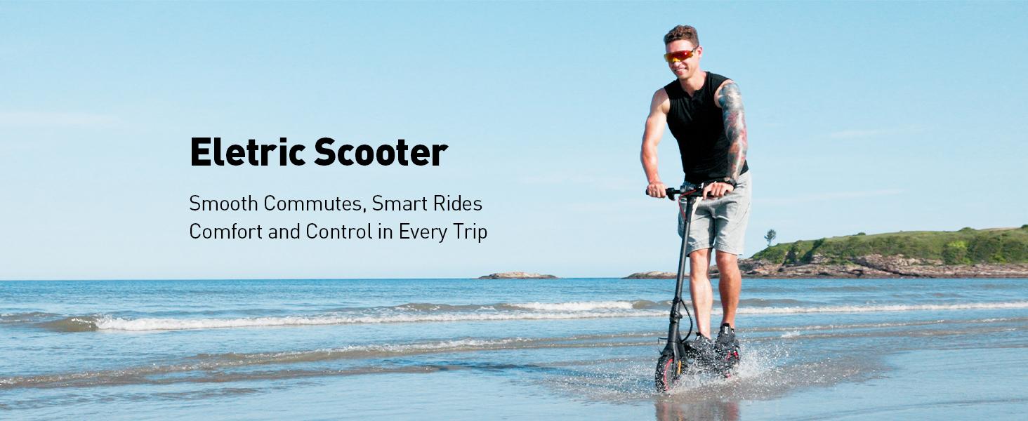 E9 Pro Long Range Commuter Electric Scooter 18MPH 21Miles 10''/8.5'' Tires Folding Adult Scooter with Headlights 36V5.2Ah Battery 3 Speed Modes