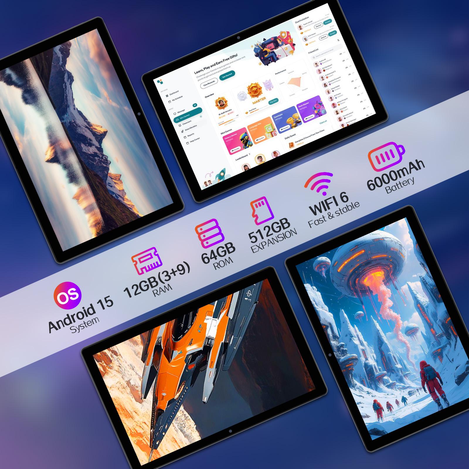 2026 10.1-inch Android 16 2-in-1 Tablet, 32GB ROM + Expandable Storage, 5G WiFi, Portable Device, Dual Camera, Ideal for School, Work, and as a Valentine’s Day Gift
