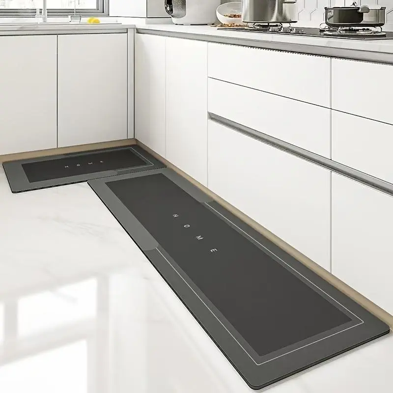 2-piece Set Thickened 3mm 1500/square High Quality Kitchen Floor Mat, Non-slip Bottom Highly Absorbent Floor Mat, Quick Drying Bathroom Living Room Carpet, Absorbent Bath Mat, Laundry Floor Mat, Washable Household Running Blanket for Corridor Laundry