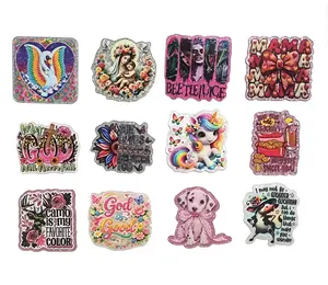 100 PCS Mixed Size Cartoon Acrylic Pieces Clear Printed Acrylic Slices DIY Handmade Keychain Phone Case Hair Clip Craft Making Supplies