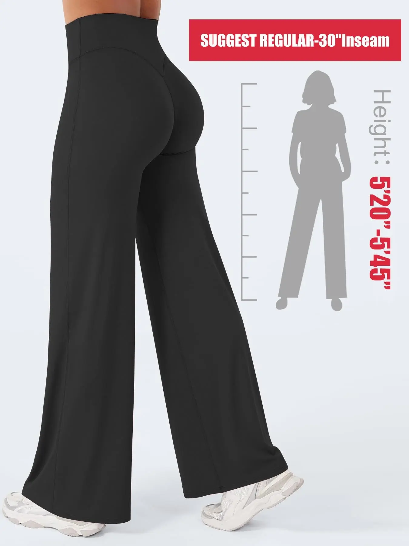 30'' Inseam Straight Leggings for Women, Workout Leggings No Front Seam High Waist Gym Yoga Pants, High Waist Straight Leg Bottoms, Gym Sportswear Bottoms, Sports Stretchy Leggings, Fitness Workout Pants