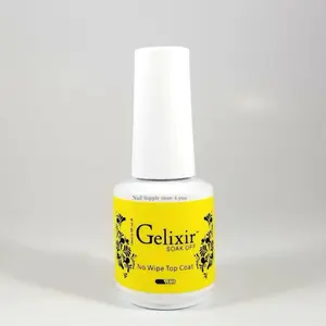 Gelixir Glossy Top Coat Gel 0.5oz nail care nail art glossy top coat no wipe