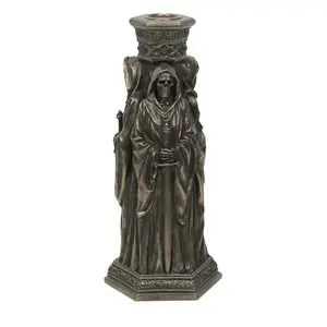 The Deaths Macabre Triple Skeleton Grim Reaper Single Taper Candle Holder