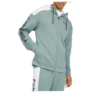 PUMA Mens Train Logo Hoodie Athletic Outerwear Casual Drawstring - Blue
