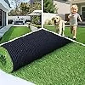 0.8" Thick 4FT x 6FT Artificial Grass Rug, High Density Fake Turf with Drainage Holes, Realistic Synthetic Grass Mat for Dogs, Suitable for Patio Backyard Balcony Indoor Outdoor Lawn Carpet