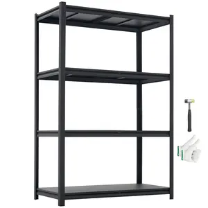 【fathersdaygift】VEVOR Storage Shelves, 4-Tier Adjustable, 2400 lbs Capacity, Heavy Duty Garage Storage Shelving Unit, Metal Utility Rack Shelf, for Garage Workshop Warehouse Basement, 40.55" W x 20.55" D x 60.2" H, Organiser