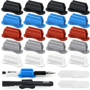 20 Pack Adhesive  Pen Holder Pencil Grips- Sticky Pencil Grips for Desk,Notebook,or Wall, Writing Aid for &Adults,(Fits Pens,Pencils,Tools (ZuheColour, 20 count)