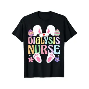 Retro Easter Day T-Shirt for Dialysis Nurses, Unisex - Perfect for Spring, Valentine'S Day, St. Patrick'S Day, Graduation Season, And As Easter Gifts for Parents, Friends, Family, And Coworkers (Shirt Only)