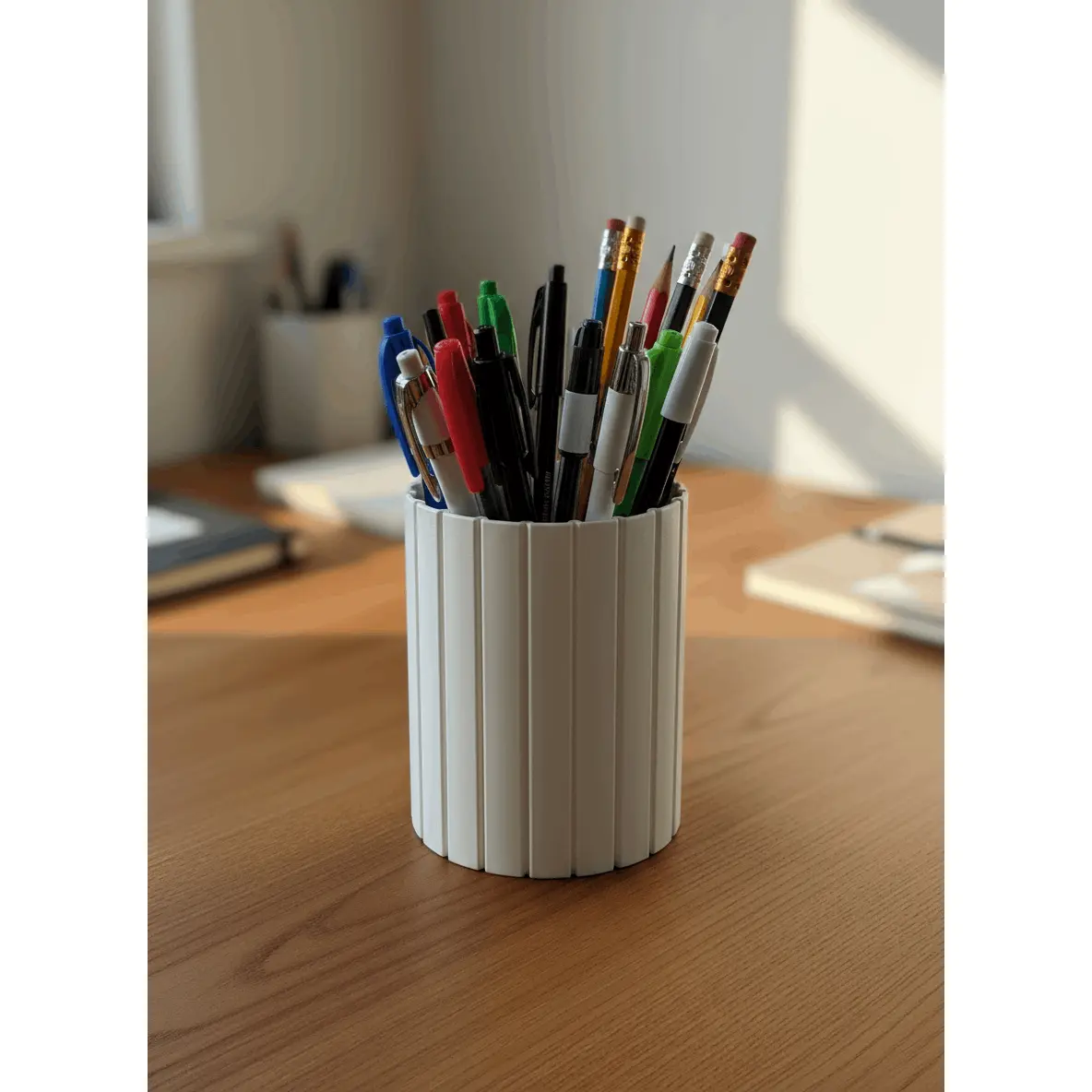 Straight Cut Pattern Pencil Pot