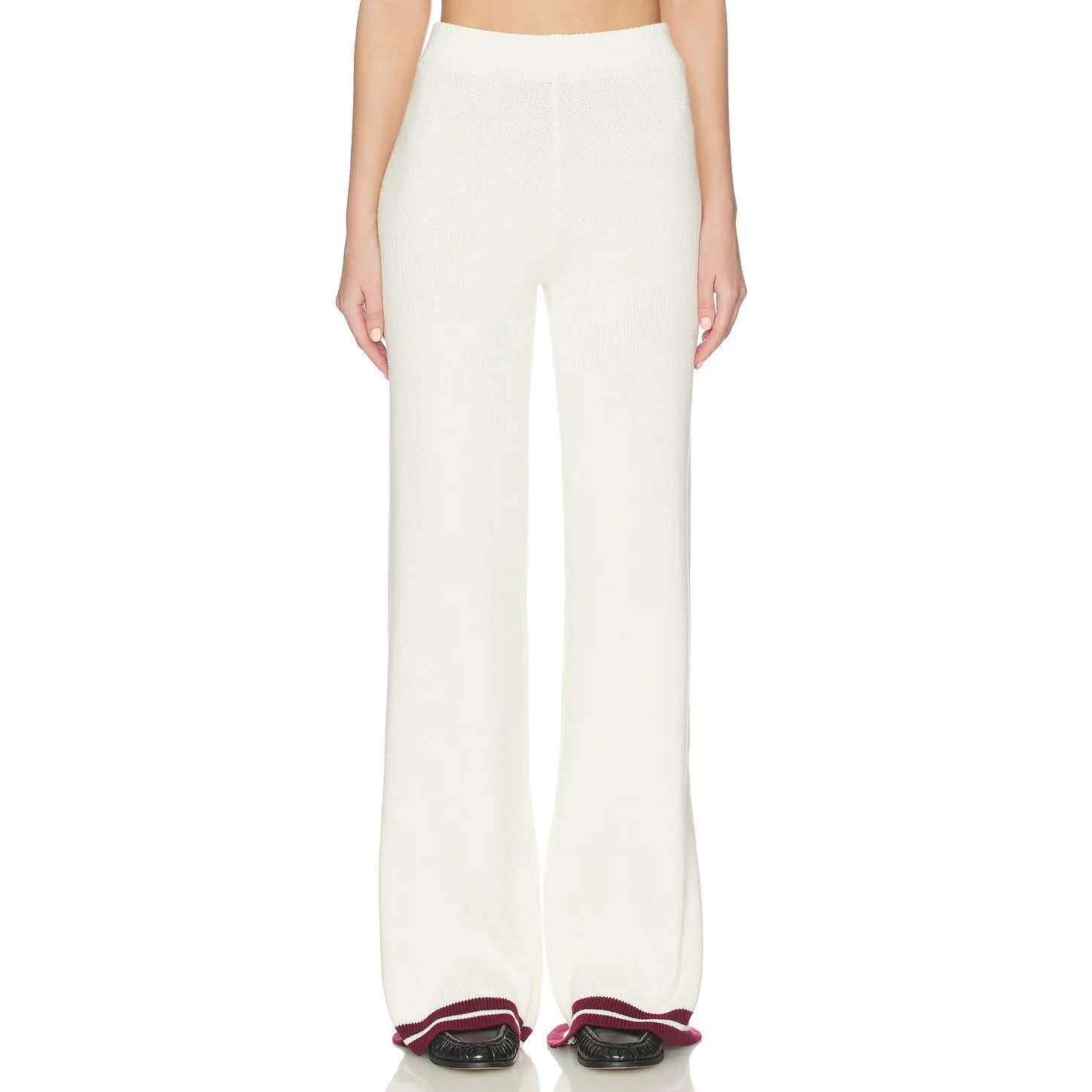 SNDYS Colton Varsity Knit Pant in Cream Contrast