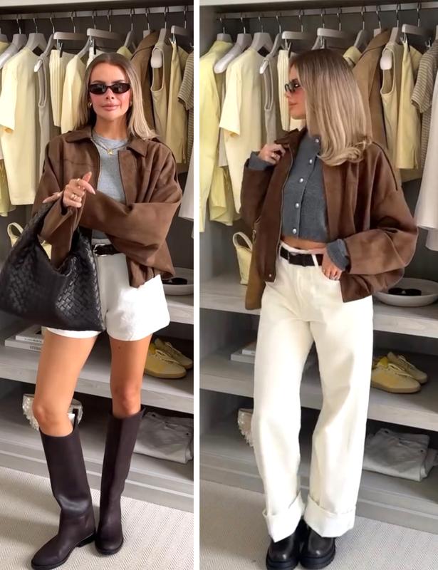 HVEWARM Women's Faux Suede Bomber Jacket Fall Winter Lapel Pilot Coat Casual Oversized Long Sleeves Zip Up Trendy Streetwear Outerwear Soft Luxe Look Classic Trendy Twist HVEWARM Women's Faux Suede Bomber Jacket Fall Winter Lapel Pilot Coat Casual Oversized Long Sleeves Zip Up Trendy Streetwear Outerwear Soft Luxe Look Classic Trendy Twist