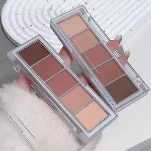 Matte Pink Eyeshadow Makeup Palette, Nude Pink Rose Mauve Brown Cocoa Neutral Matte Cream Mini Eye Shadow Palette Makeup for Older Women Blue Green Eye, Blush Contour Palettes